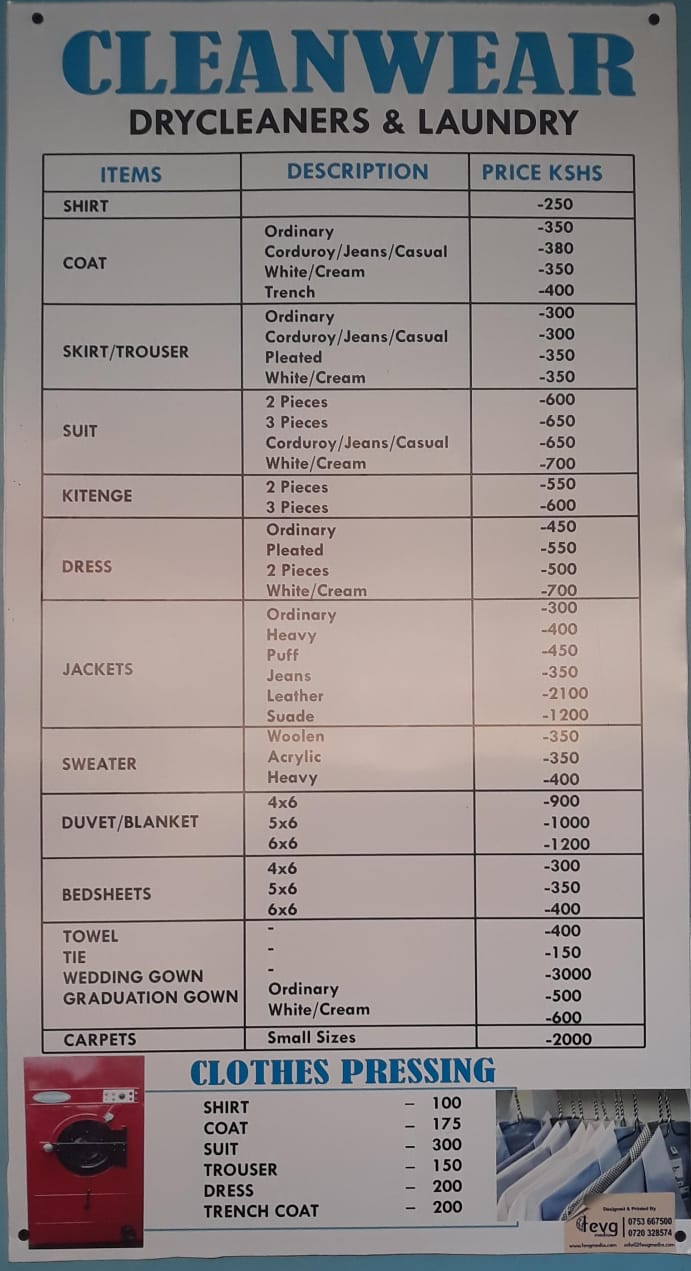 Clean wear dry cleaners and laundry 